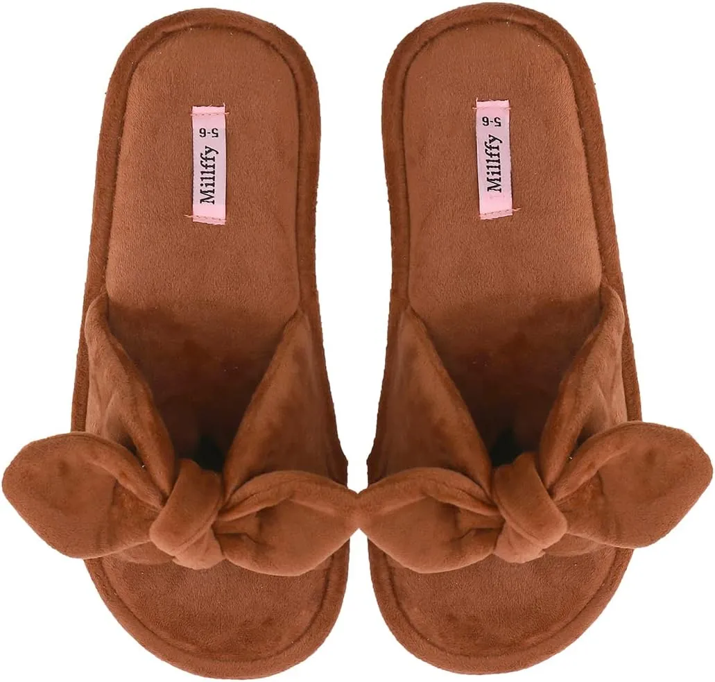 Millffy Summer Slippers for Women Indoor Open Toe Slippers Kawaii Cotton Bedroom Slippers for Womens Sandal Slippers