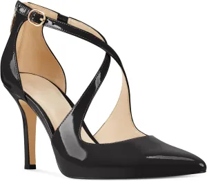 Minshluu Womens Pumps High Heels Pointed Toe Crossed Strap D'Orsay Zip up Stilettos Party Dress Shoes