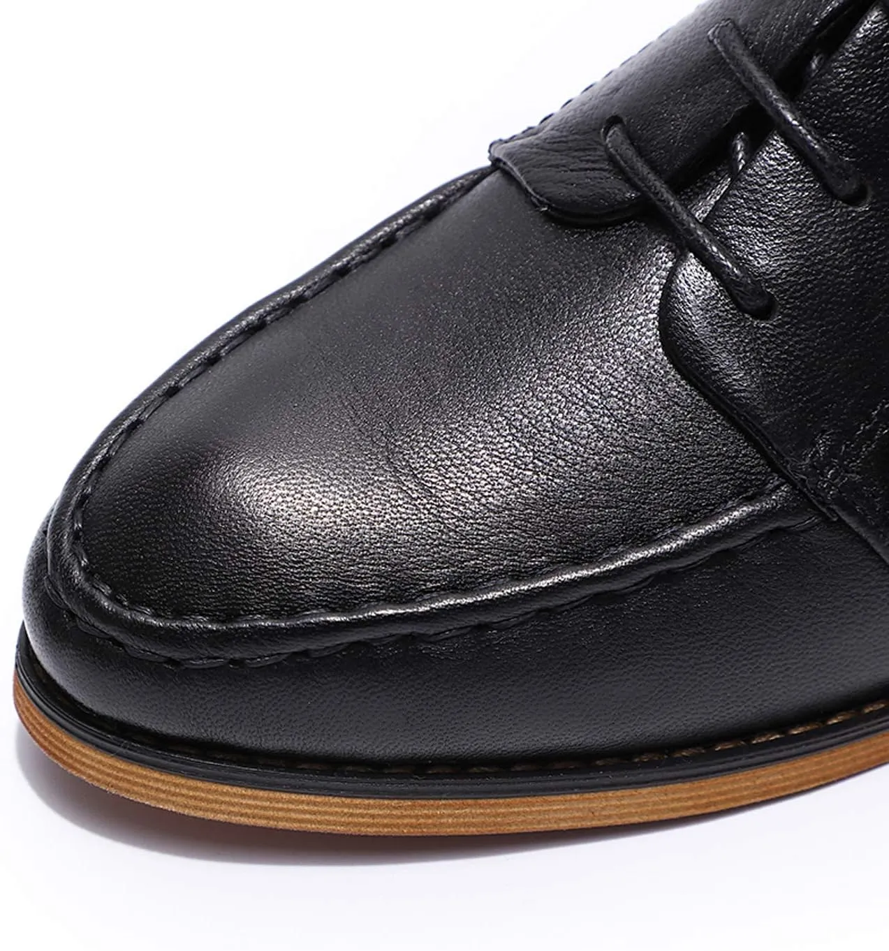 Mona flying Women's Comfortable Dress Oxfords Derby Lace-up Leather Shoes for Ladies
