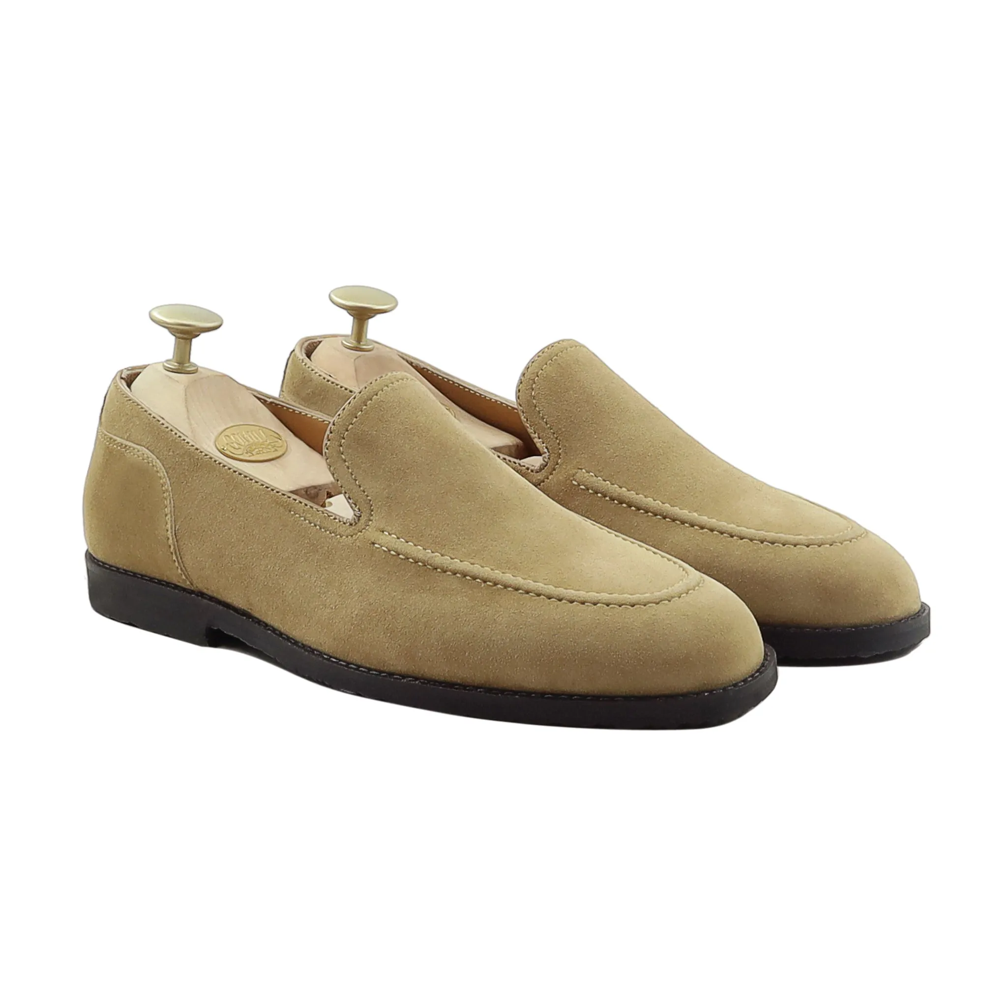 Monaka - Men's Camel Kid Suede Loafer