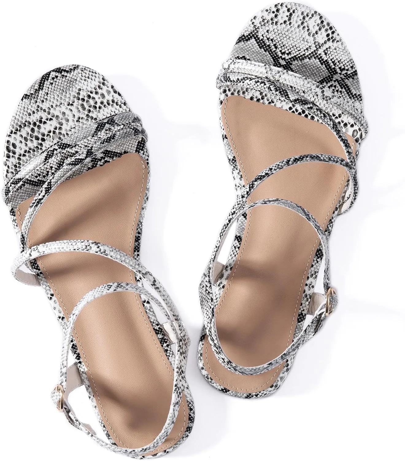 Mtzyoa Women Flat Sandals Dressy Strappy Gladiator Summer Ankle Strap Nude Open Toe Comfortable Wedding Casual Leather Ladies Party Trendy Vacation