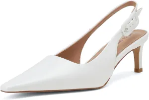 MUCCCUTE Slingback Heels for Women Closed Pointed Toe Heels Women's Pumps 2 3/5" Mid Heel Comfortable Office Wedding Party Pump