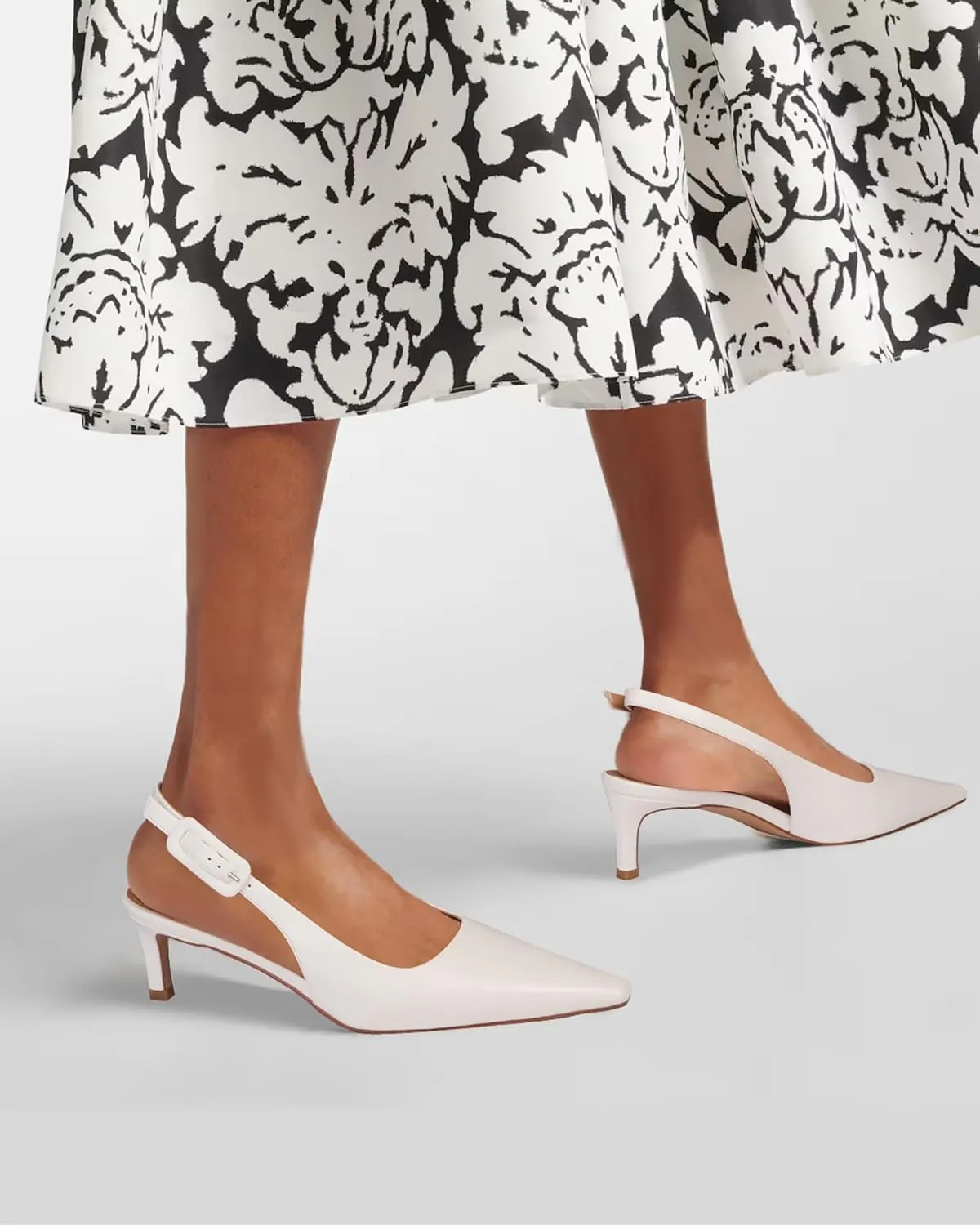 MUCCCUTE Slingback Heels for Women Closed Pointed Toe Heels Women's Pumps 2 3/5" Mid Heel Comfortable Office Wedding Party Pump