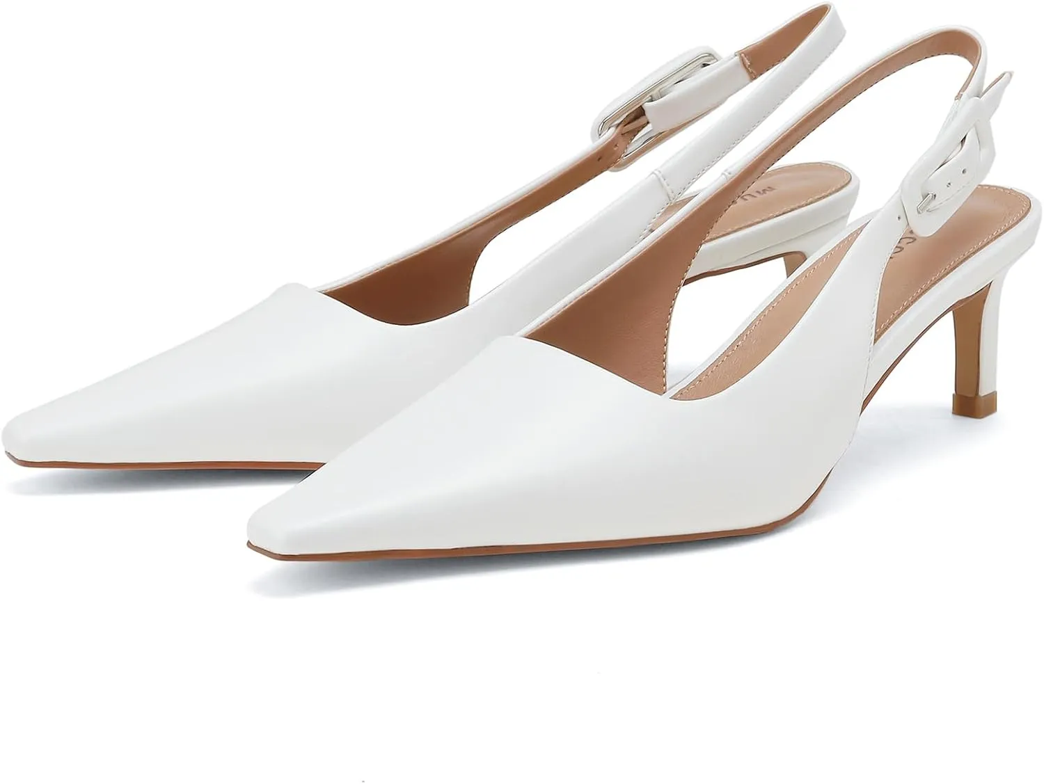 MUCCCUTE Slingback Heels for Women Closed Pointed Toe Heels Women's Pumps 2 3/5" Mid Heel Comfortable Office Wedding Party Pump