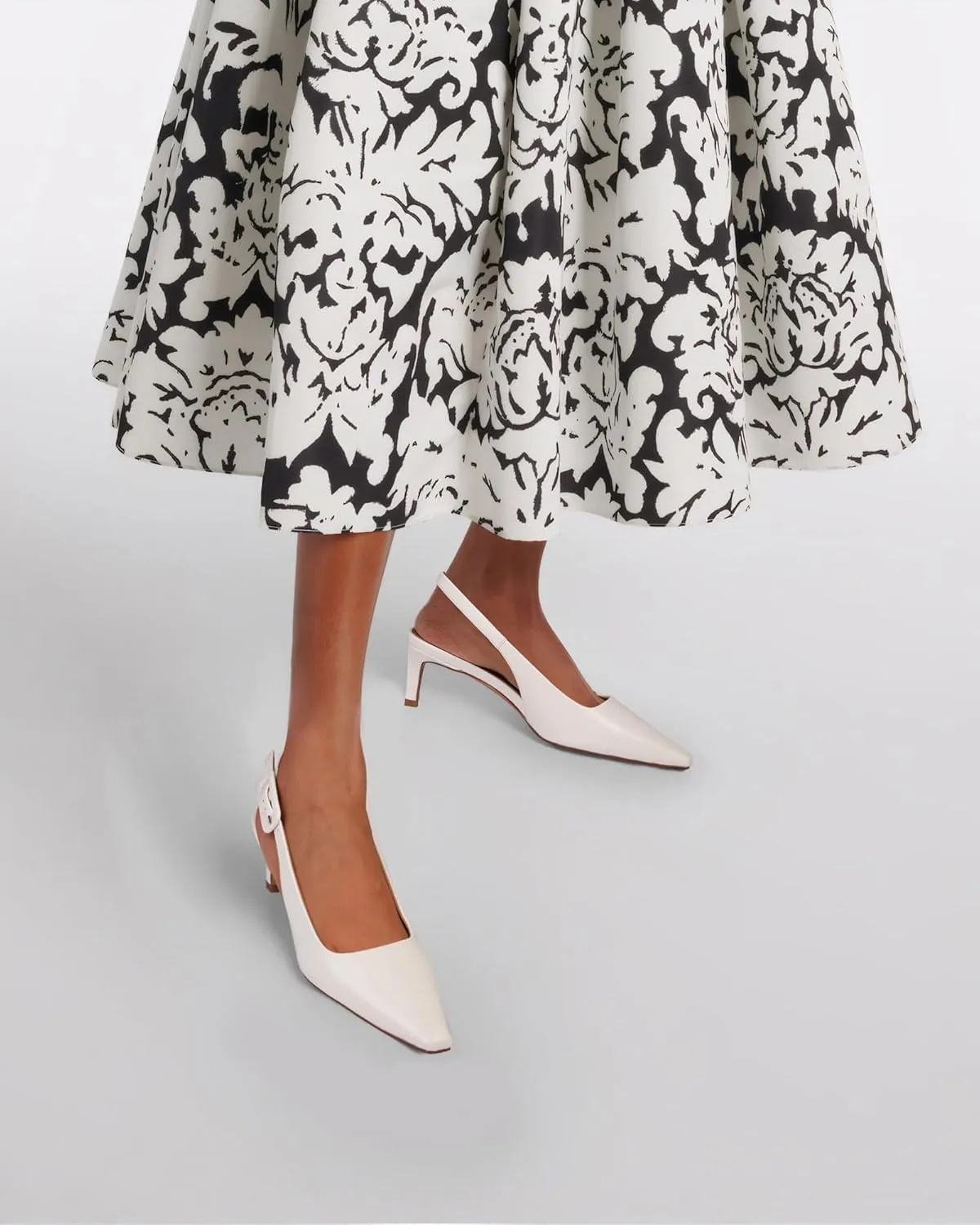 MUCCCUTE Slingback Heels for Women Closed Pointed Toe Heels Women's Pumps 2 3/5" Mid Heel Comfortable Office Wedding Party Pump