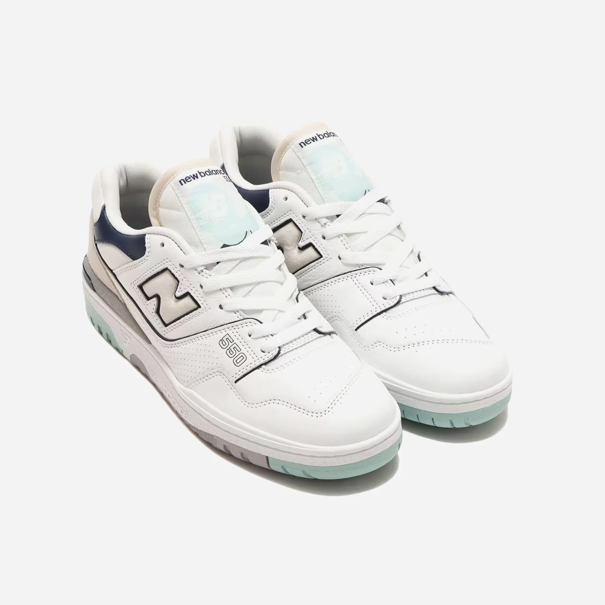 New Balance 550 White Winter Fog Navy