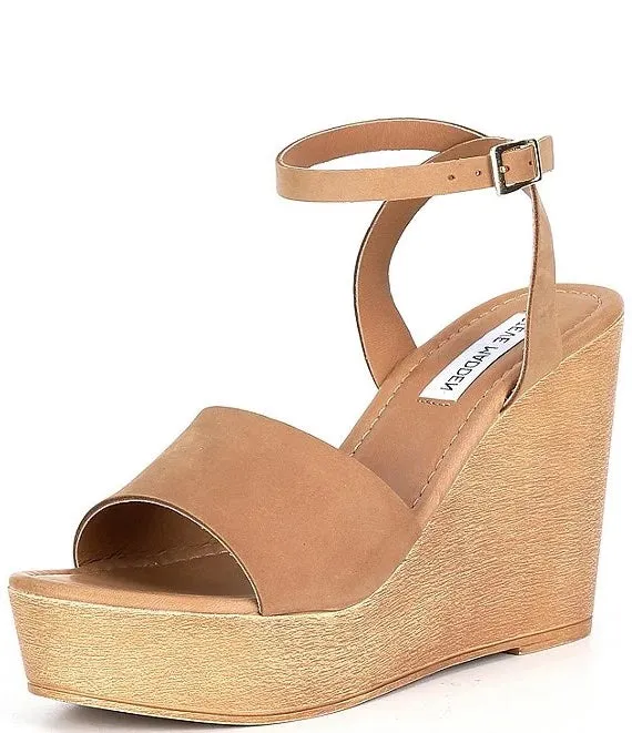 Open Welsh Nubuck Steve Ankle Sandal Wedge Trending sale Unique selection Madden Camel Platform Toe Strap