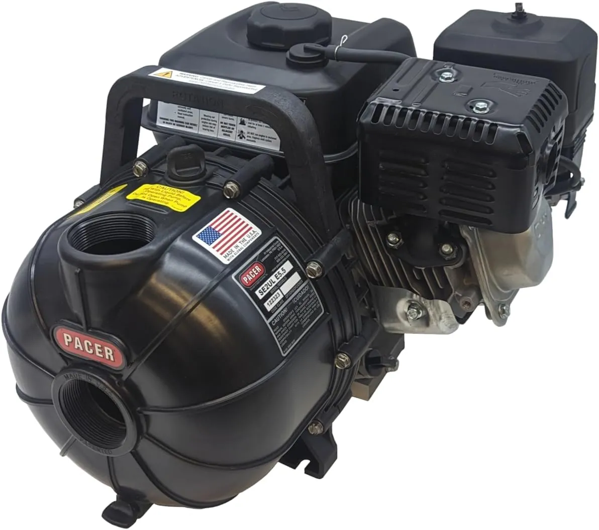 Pacer Pumps SE2UL E5.5 Multi-Purpose Water Transfer Pump with 2 Inch Inlet and Outlet, 200 GPM