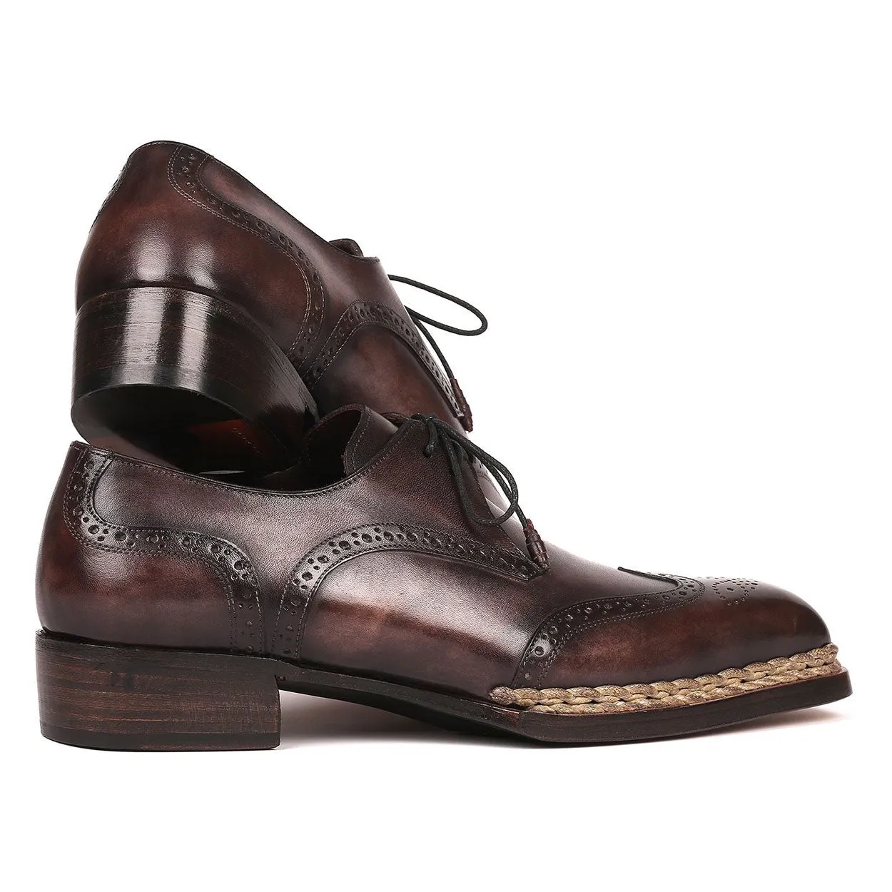 Paul Parkman Men's Handmade Shoes Bronze Calf-Skin Leather Norwegian Welted Derby 8506-BRZ (PM6214)
