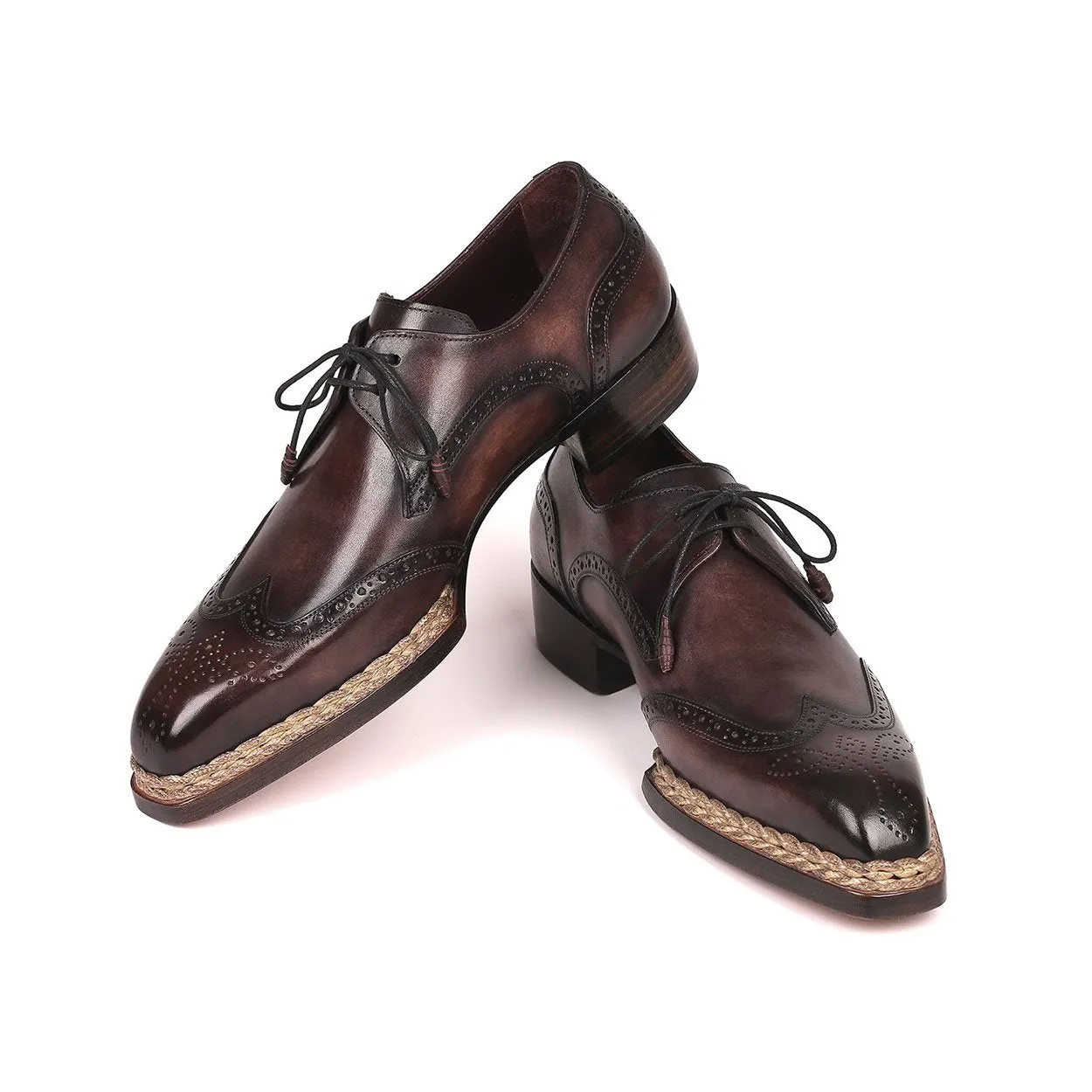 Paul Parkman Men's Handmade Shoes Bronze Calf-Skin Leather Norwegian Welted Derby 8506-BRZ (PM6214)