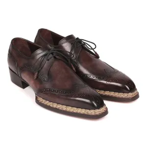 Paul Parkman Men's Handmade Shoes Bronze Calf-Skin Leather Norwegian Welted Derby 8506-BRZ (PM6214)
