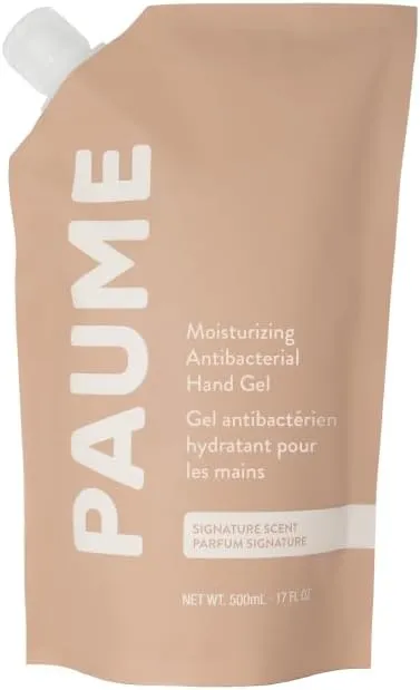 PAUME Moisturizing Antibacterial Sanitizer Hand Gel, 17 Fl Oz, Silicone & Paraben Free, No Artificial Fragrances & Vegan, Long-Lasting Hydration
