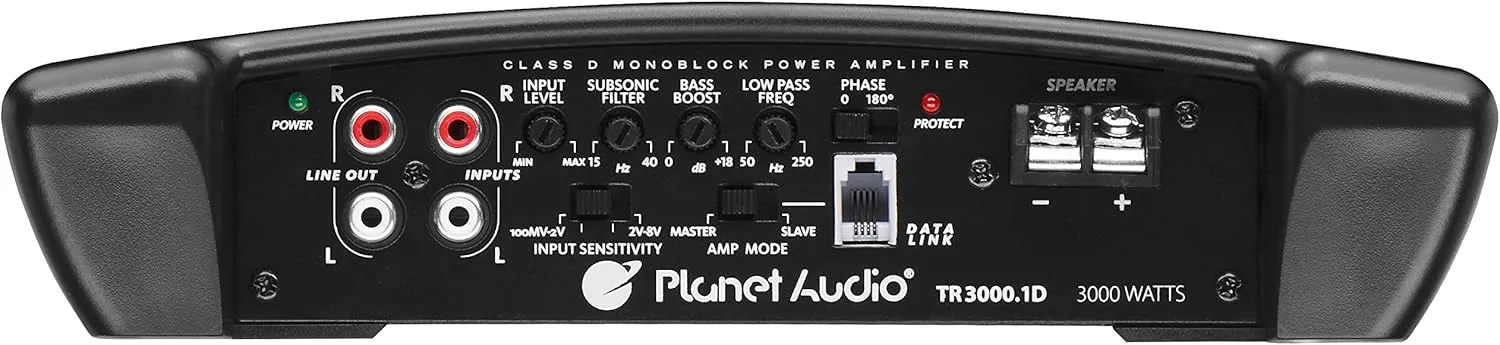 Planet Audio TR3000.1D Class D Monoblock Car Amplifier - 3000 High Output, 1 Ohm, Low Level Inputs, Low Pass Crossover, Hook Up to Subwoofer for Bass
