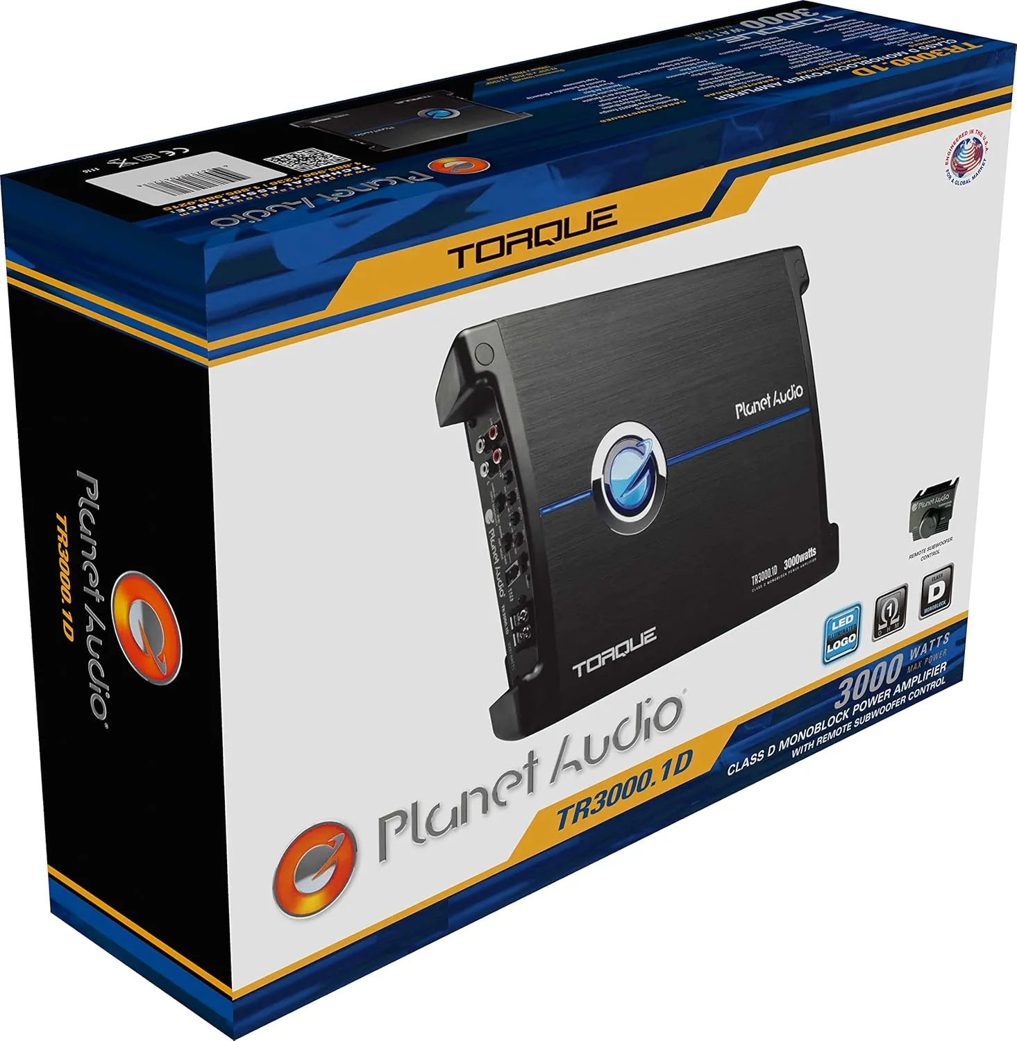 Planet Audio TR3000.1D Class D Monoblock Car Amplifier - 3000 High Output, 1 Ohm, Low Level Inputs, Low Pass Crossover, Hook Up to Subwoofer for Bass