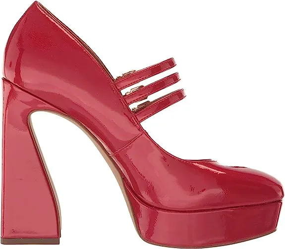 Platform Heel Helpful Darena Jessica Flawless Block Sandal High Richest Simpson Buckle Red Straps
