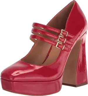 Platform Heel Helpful Darena Jessica Flawless Block Sandal High Richest Simpson Buckle Red Straps