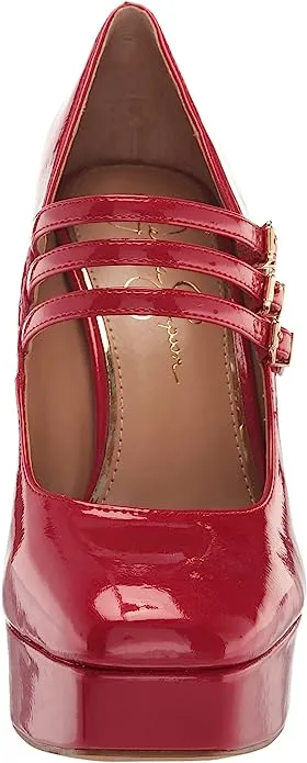 Platform Heel Helpful Darena Jessica Flawless Block Sandal High Richest Simpson Buckle Red Straps