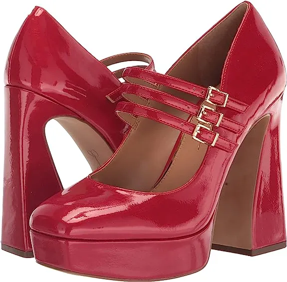 Platform Heel Helpful Darena Jessica Flawless Block Sandal High Richest Simpson Buckle Red Straps