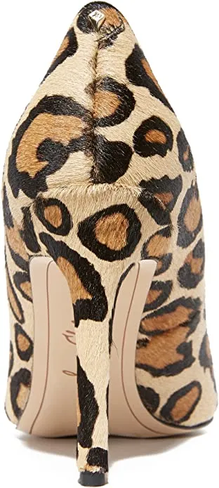 Pointy Hazel Slip New Leopard On Nude All-inclusive Pump Timeless Leather Edelman Heel Sam Stiletto Toe