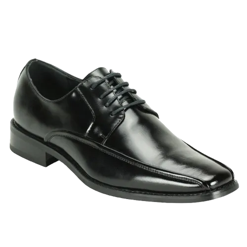Polished Black Leather Derby Shoes