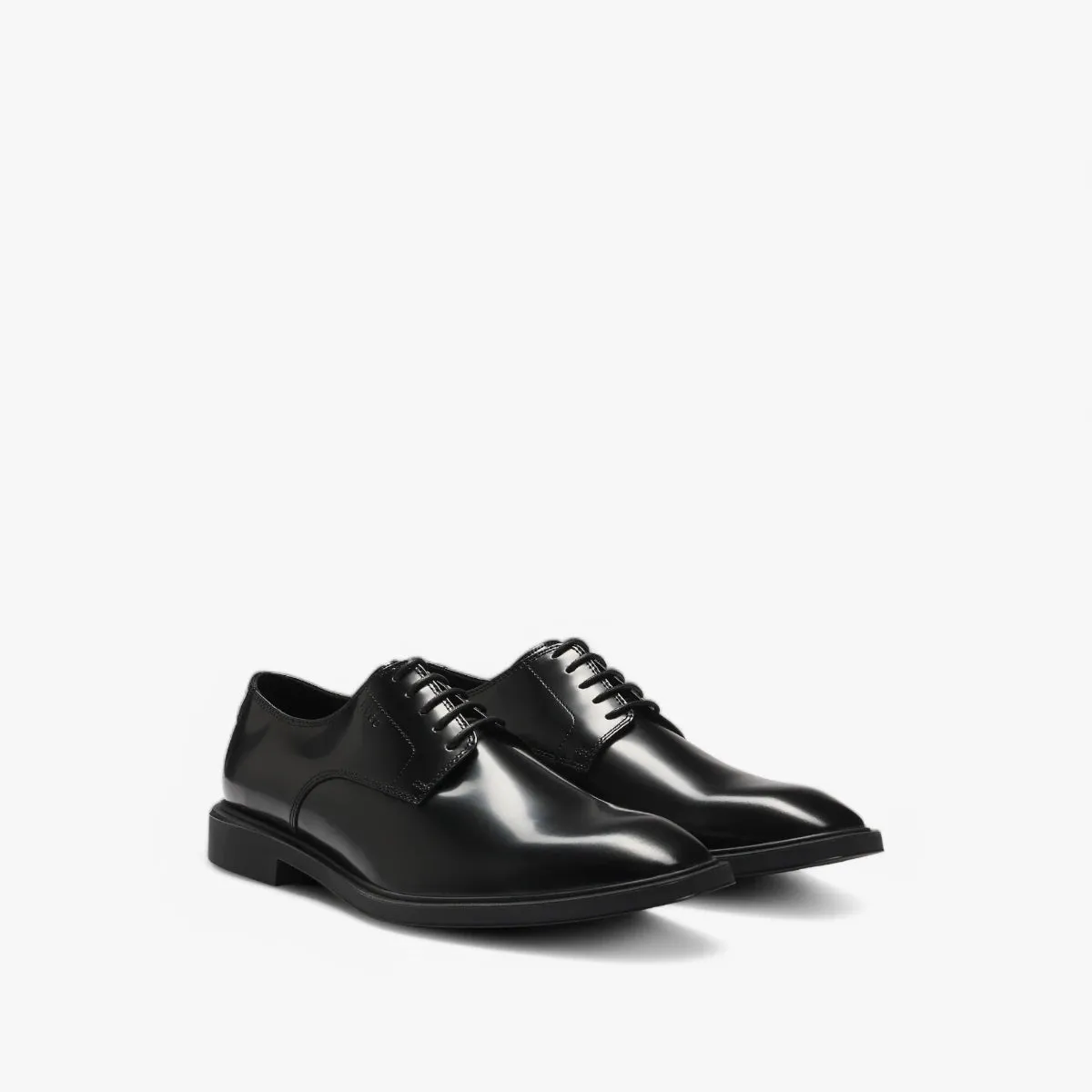 Polished-Leather Derby Shoes With Logo Detail