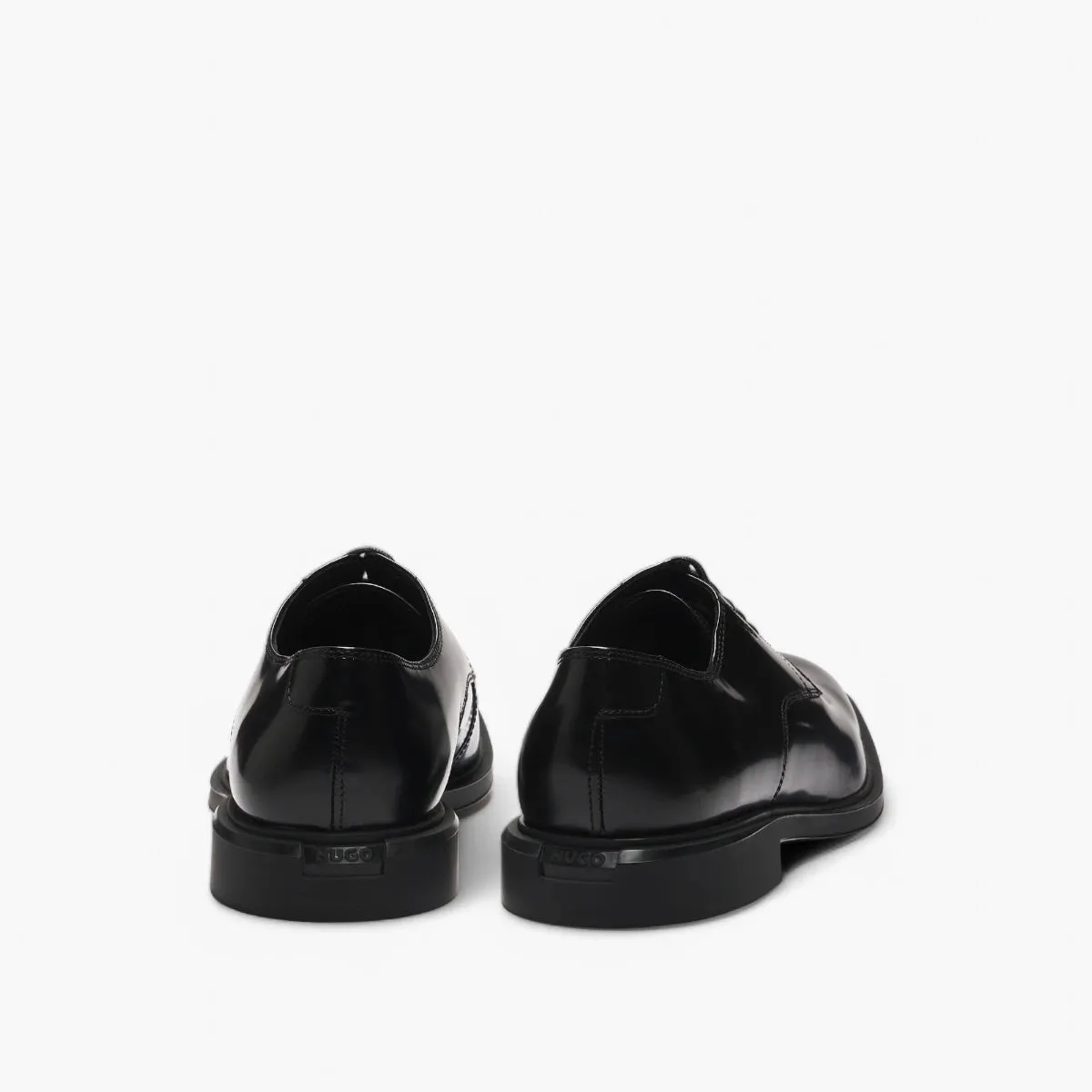 Polished-Leather Derby Shoes With Logo Detail