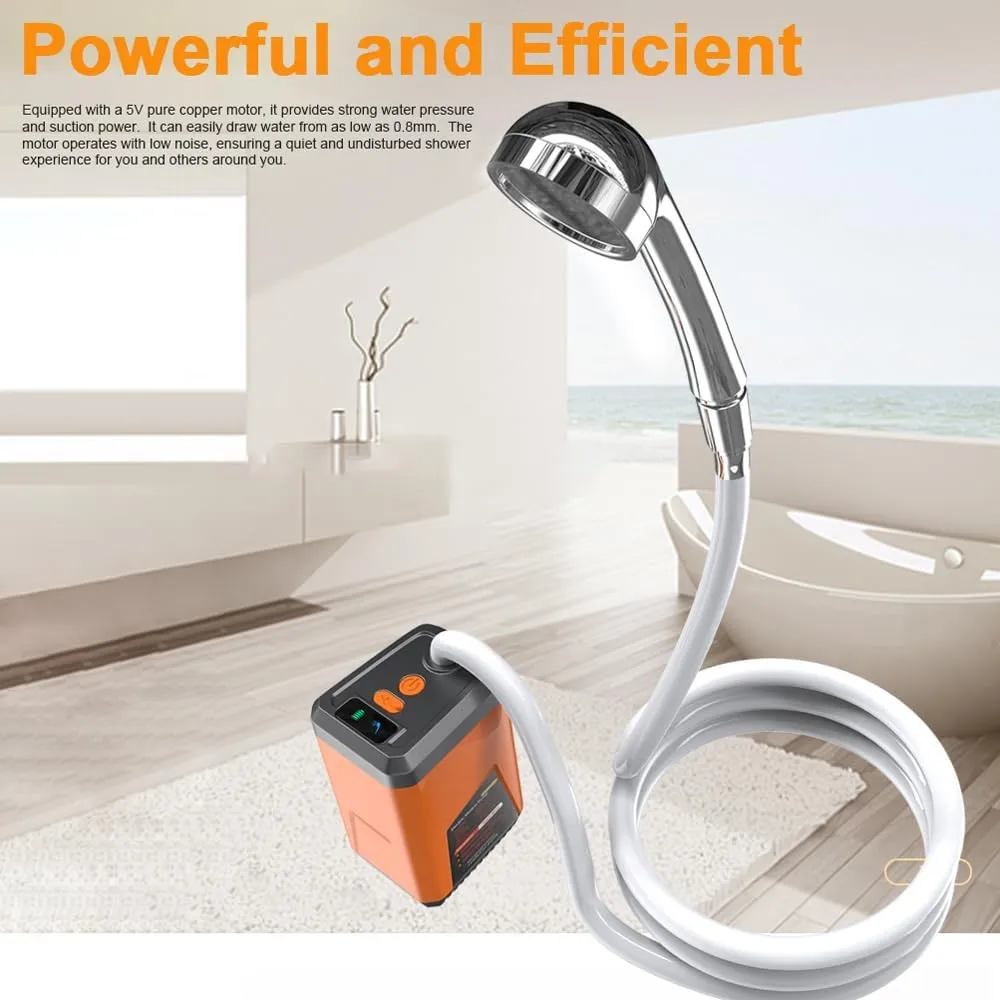 Portable Camping Shower Outdoor Electric Shower Pump Re able Battery Powered Shower Waterproof Port 3 Water Modes for Camping Hiking Bac acking Travel Beach Pet Watering