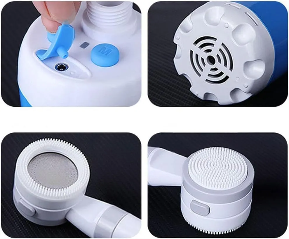 Portable Camping Shower Pump,Outdoor Camp Shower Pump with Portable Bucket,Upgrade Rechargeable Electric Shower Pump with Intelligent Multiple Spray Modes,for Camping,Hiking,Pet Cleaning