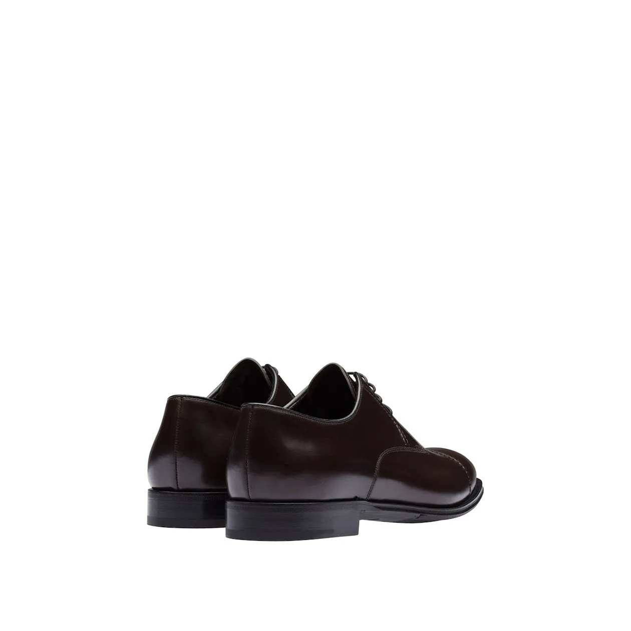 Prada 2EB184-ZJY Men's Shoes Brown Polished Calf-Skin Leather Derby (PRM1010)