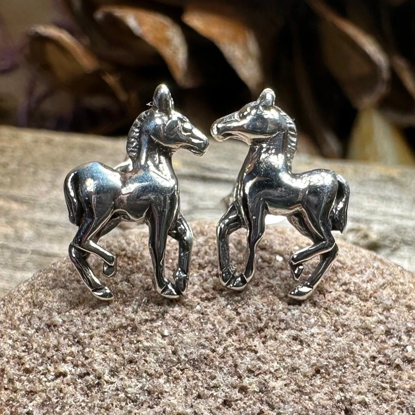 Prancing Horse Post Earrings