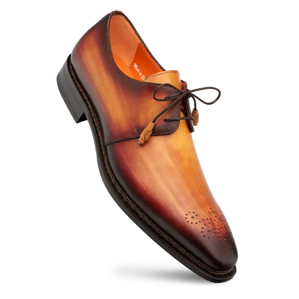 Principe 20842 Men's Shoes Tan & Rust Principe Patina Leather Derby (MZ3643)