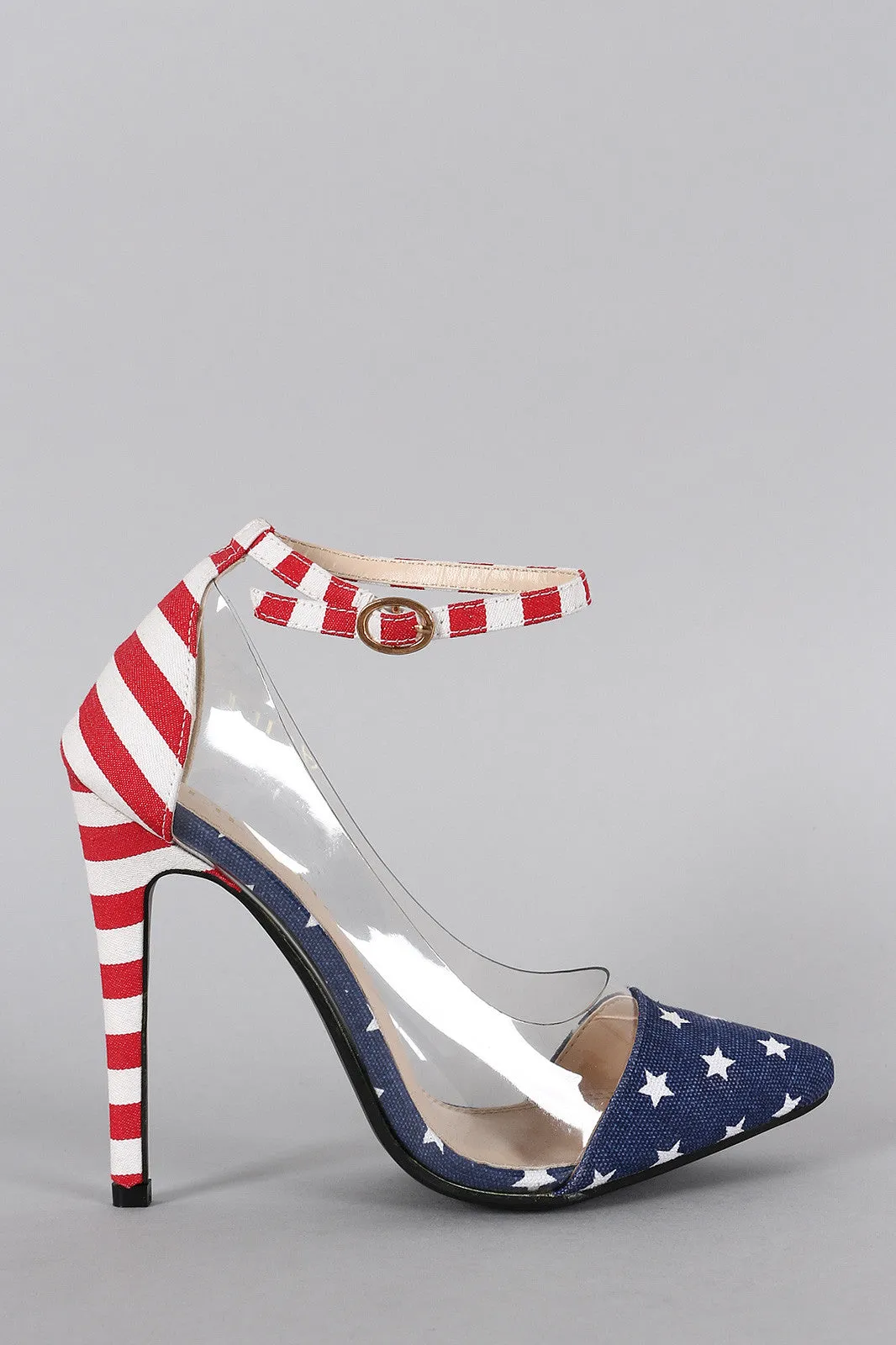 Pump Stiletto Pointy Flag Lucite Liliana Smooth transaction Toe Satisfied American
