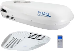 RecPro RV Air Conditioner Low Profile 9.5K Non-Ducted | Optional Heat Pump | Quiet AC | Cooling Only | RV AC Unit | Camper Air Conditioner (Do Not Include Heat Pump, White)