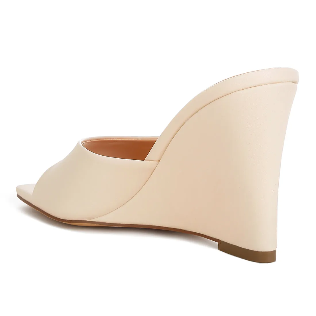 Recycled Faux Leather Wedge Sandals
