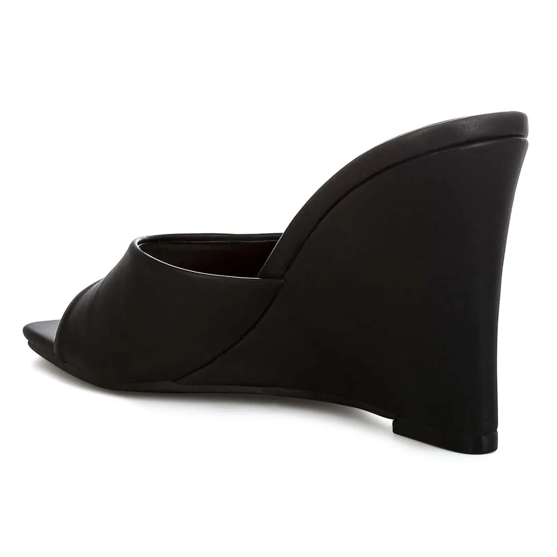 Recycled Faux Leather Wedge Sandals