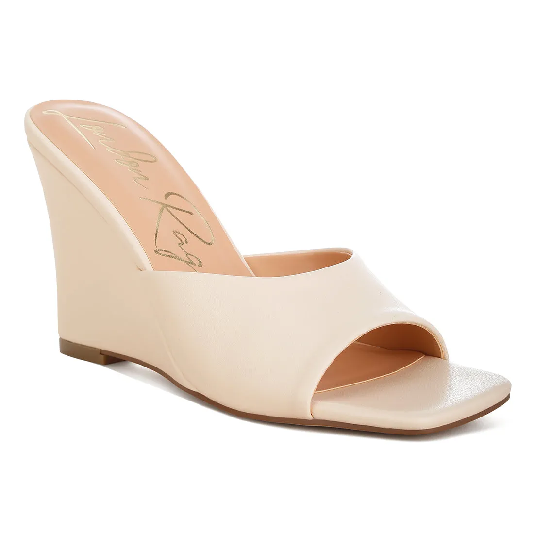 Recycled Faux Leather Wedge Sandals