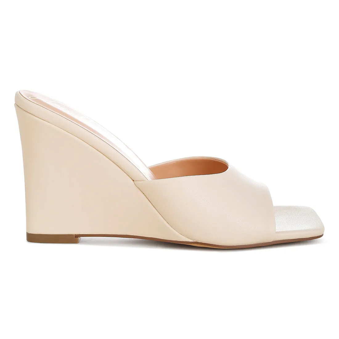 Recycled Faux Leather Wedge Sandals