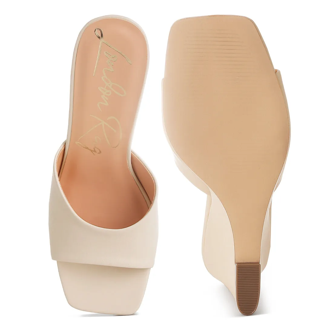 Recycled Faux Leather Wedge Sandals