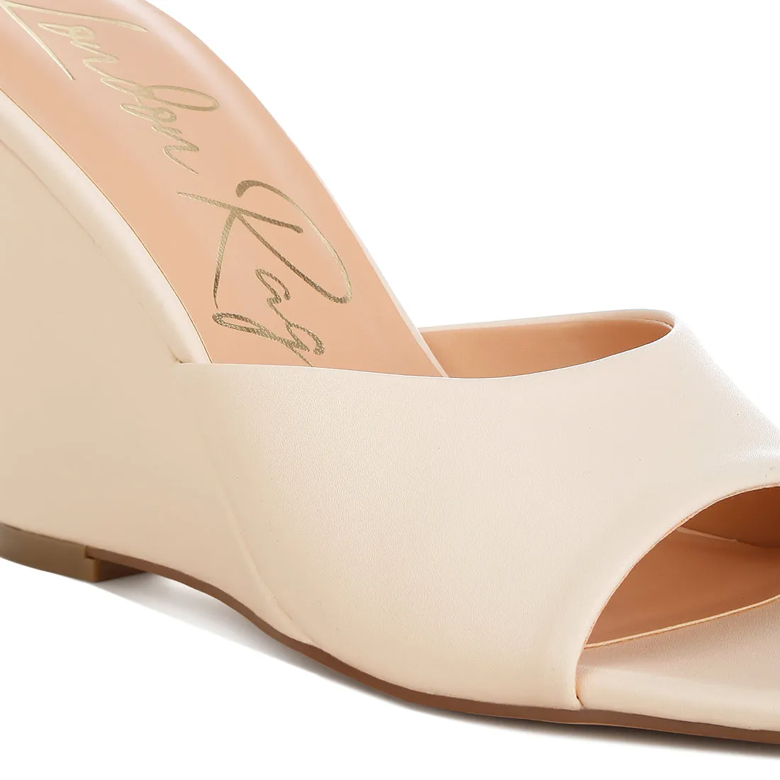 Recycled Faux Leather Wedge Sandals