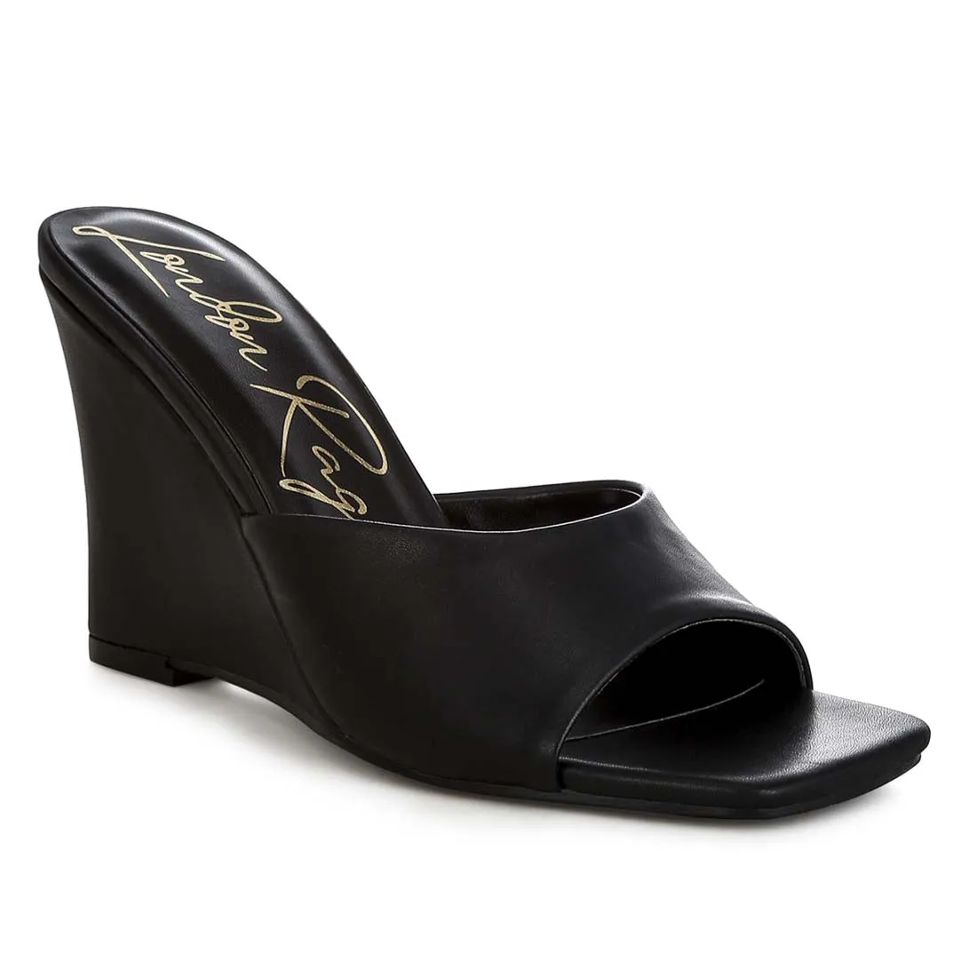Recycled Faux Leather Wedge Sandals