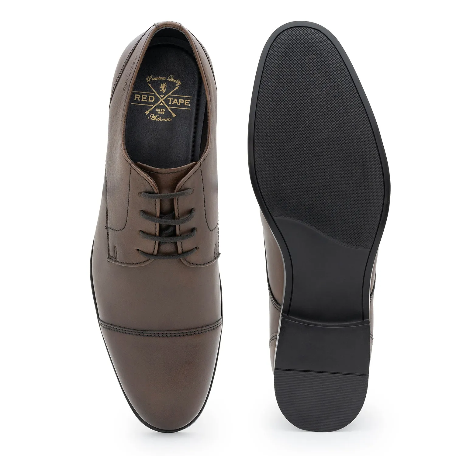 Red Tape Formal Derby Shoes for Men | Real Leather Shoes with Low-cut Pattern