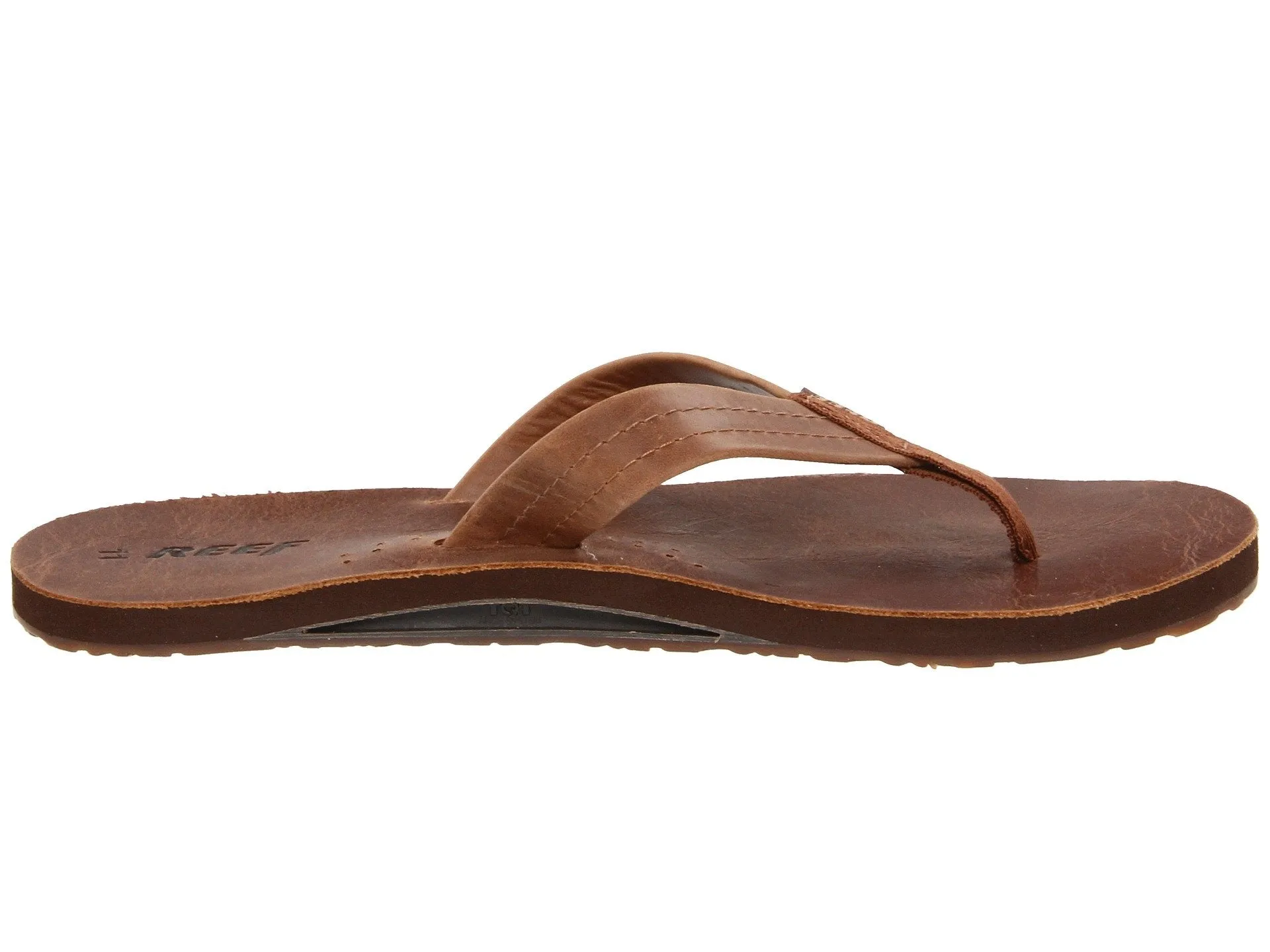 Reef Mens Leather Sandals Draftsmen Bottle Opener Flip Flops
