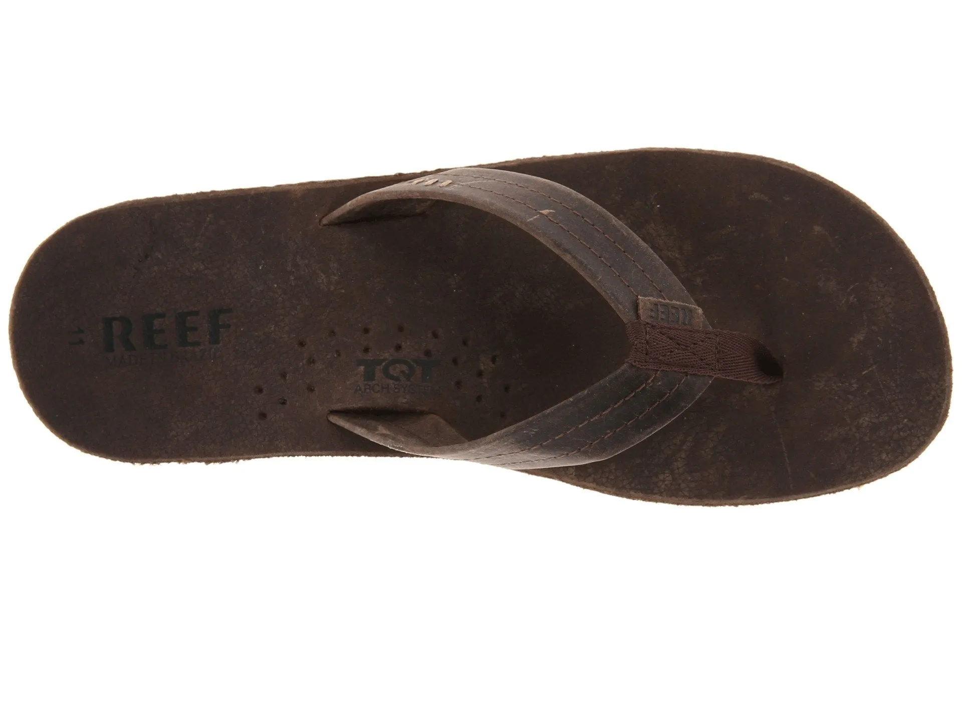 Reef Mens Leather Sandals Draftsmen Bottle Opener Flip Flops