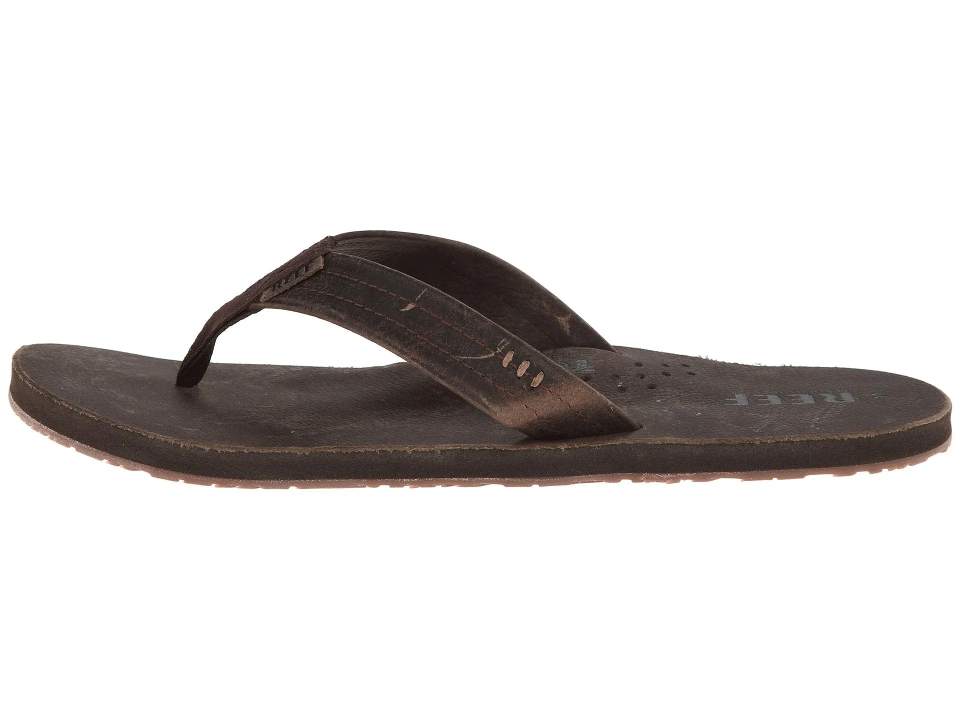 Reef Mens Leather Sandals Draftsmen Bottle Opener Flip Flops