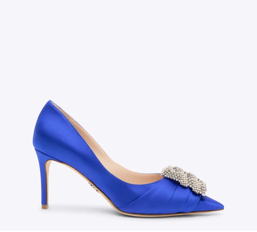 Rodo Royal Blue Satin Pumps