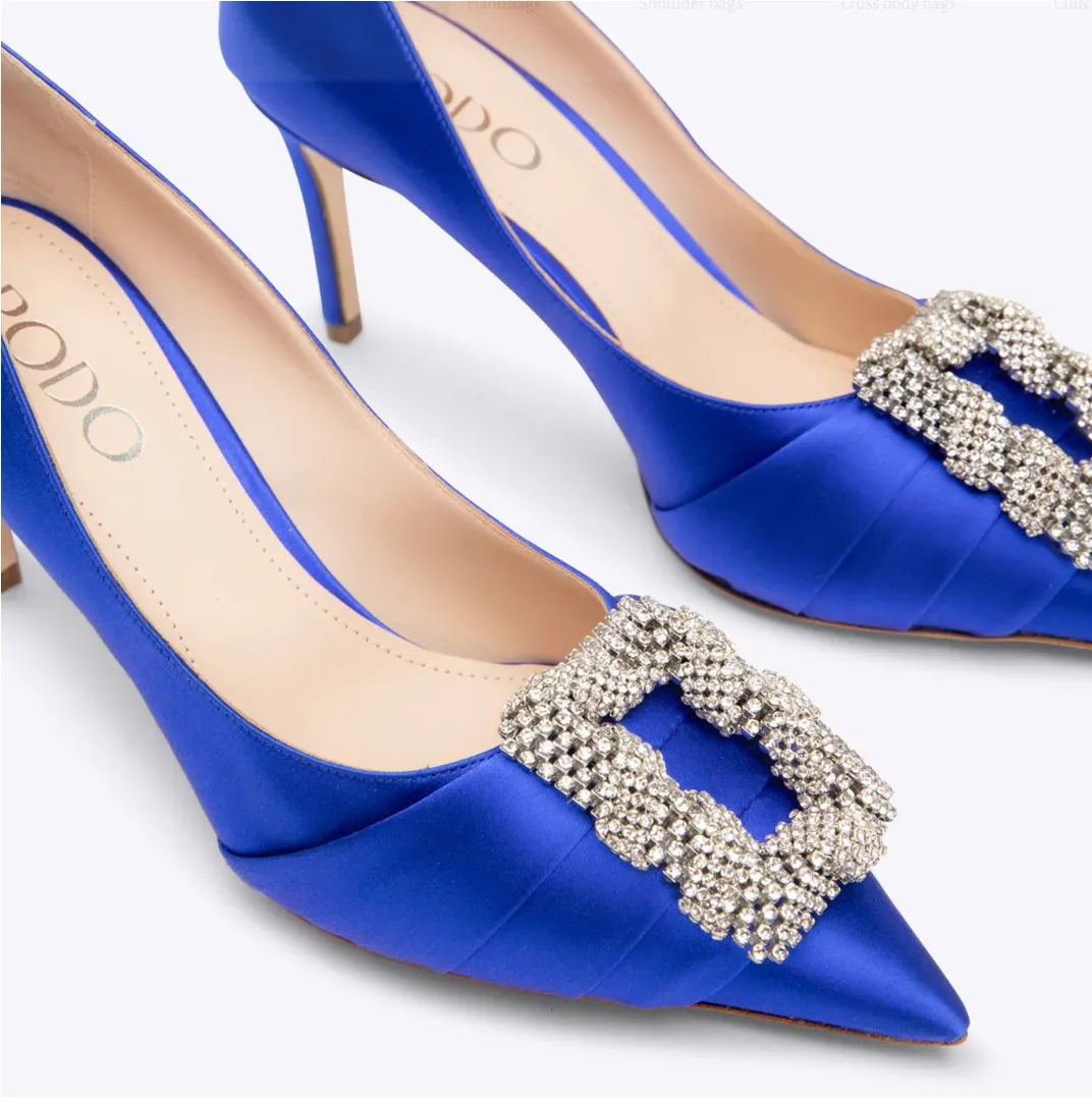 Rodo Royal Blue Satin Pumps
