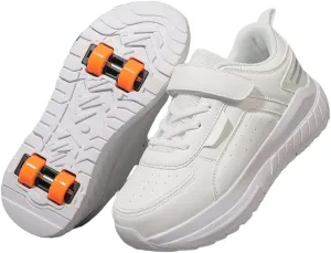 Roller Skate Shoes for Kids Girls Boys Detachable Wheeled Fashion Sneakers with 4-Wheels for Christmas Birthday Gifts