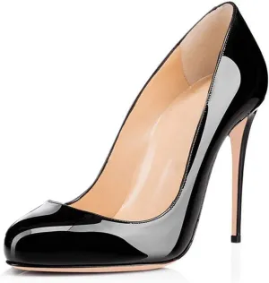 Round Toe Women Stiletto High Heel Dress Pump Closed Toe Shoe Closed Office Special Dressy Casua Wedding Pump Shoes