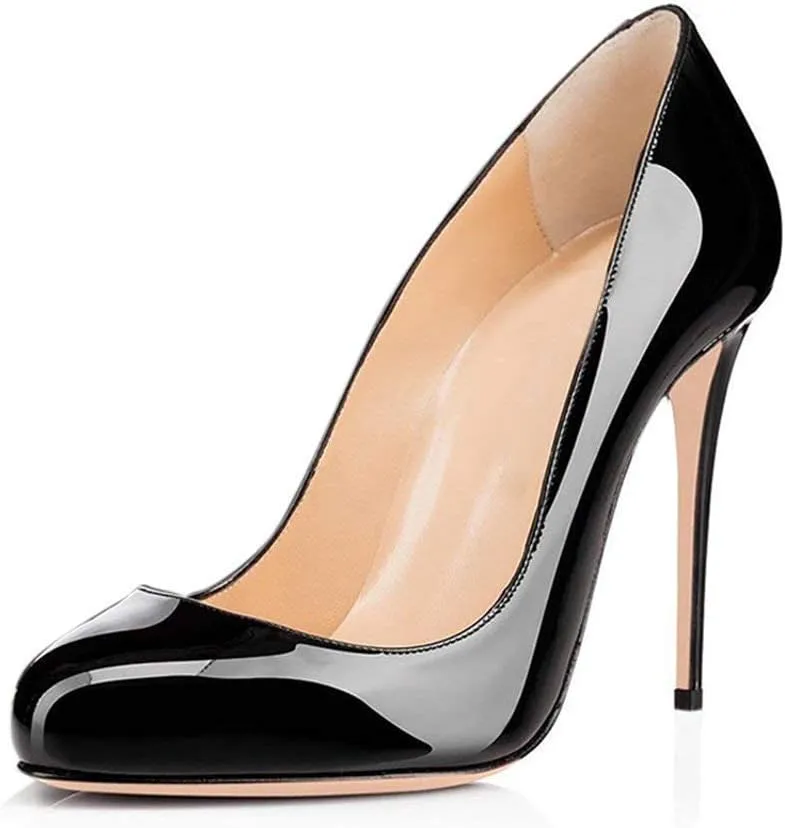 Round Toe Women Stiletto High Heel Dress Pump Closed Toe Shoe Closed Office Special Dressy Casua Wedding Pump Shoes