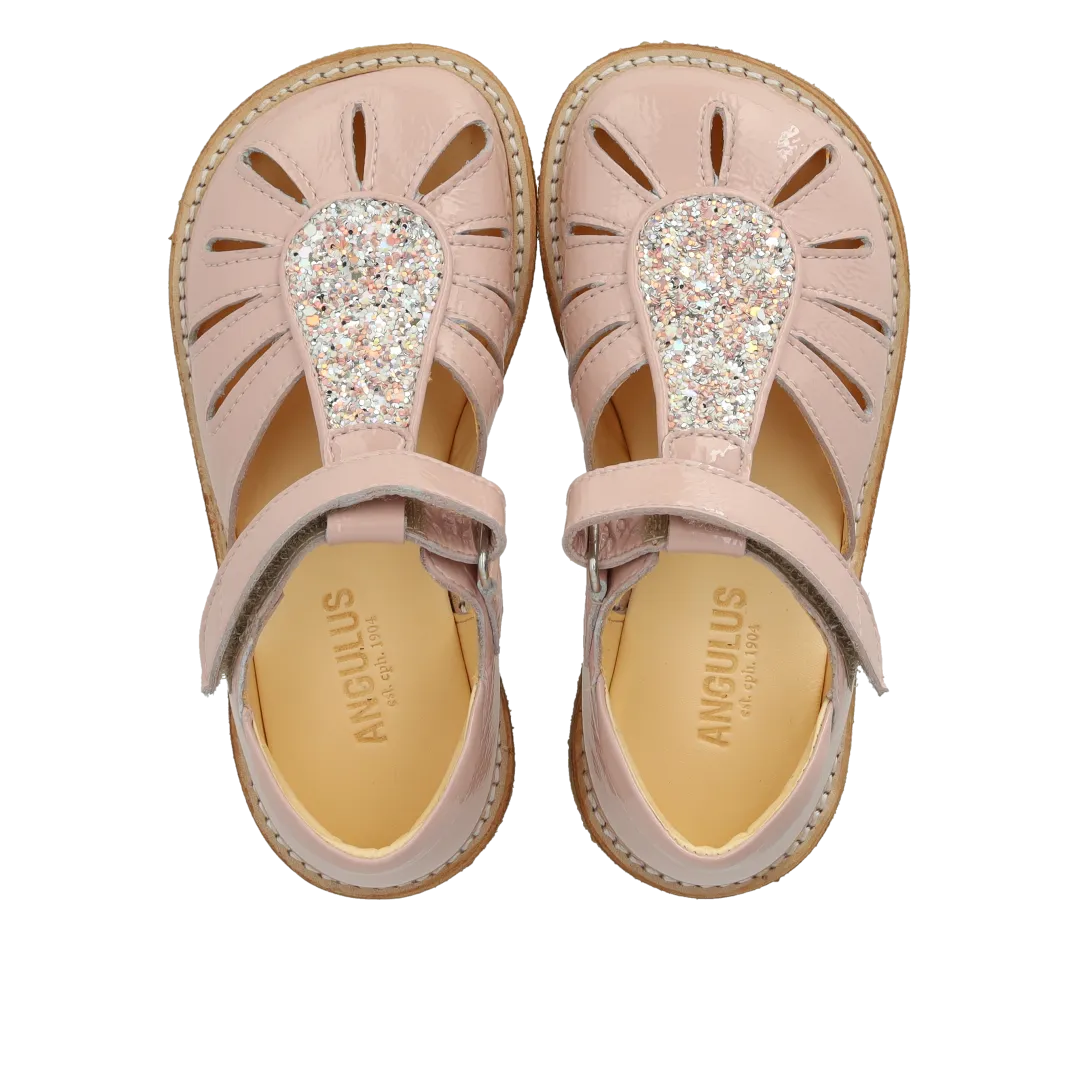 Sandal with drop detail in sparkling glitter